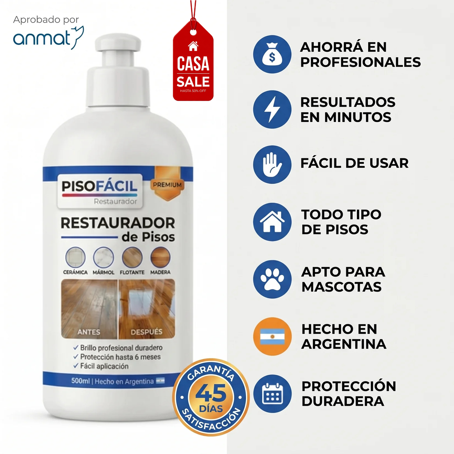 Restaurador de pisos premium - PISOFÁCIL®